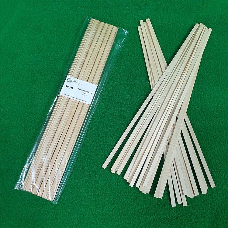 Рейки 0,6х6 мм, длина 300 мм, 50 шт, ольха - 5119