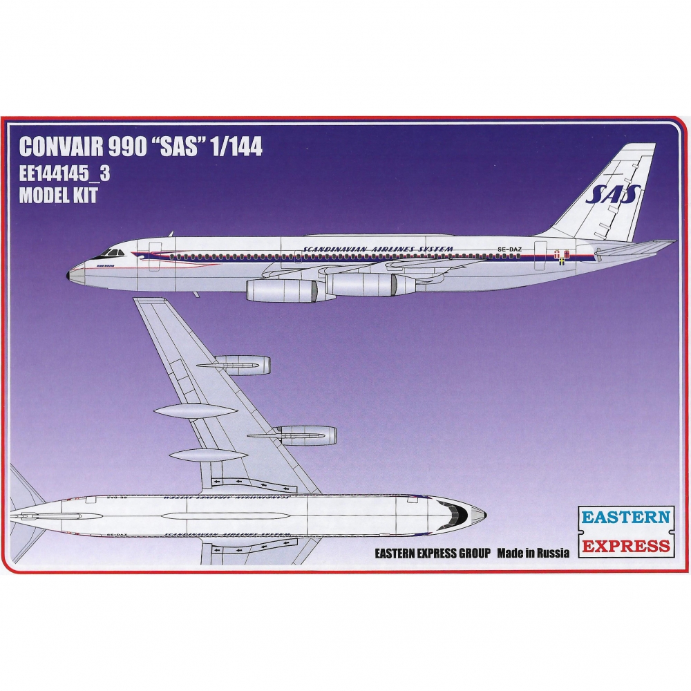 1:144 Сборная модель Авиалайнер CV990 SAS - 144145-3