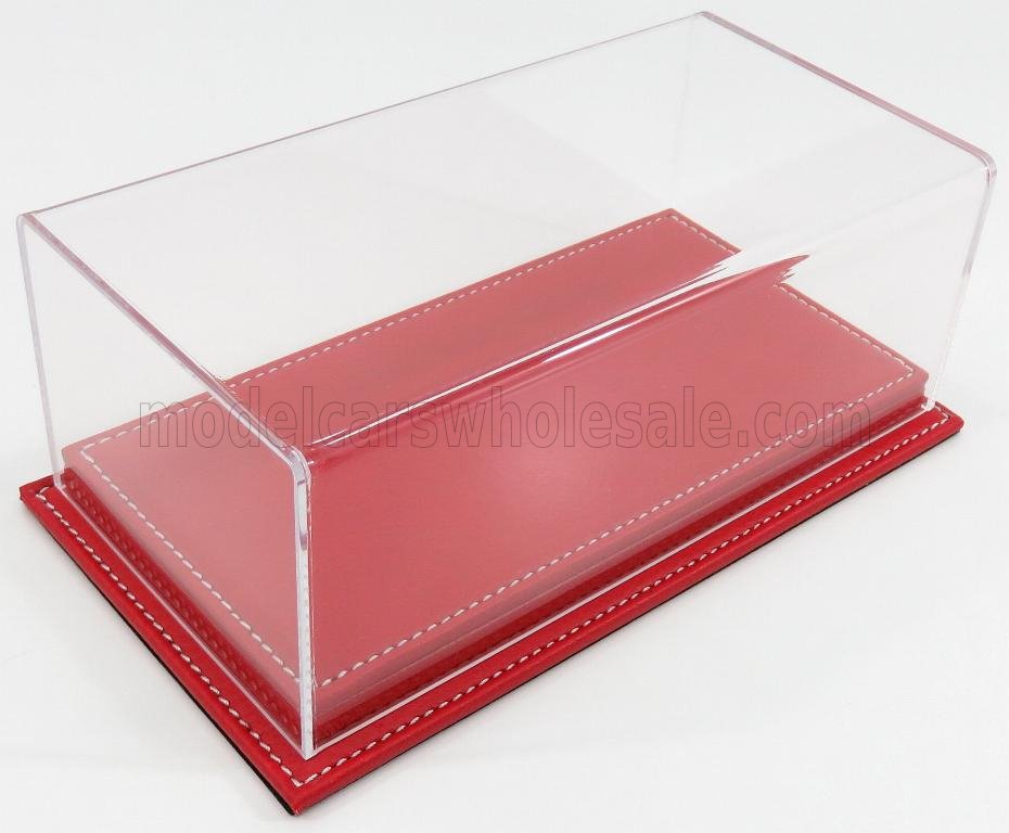 1:24 VETRINA DISPLAY BOX Molhouse Base In Pelle Rossa - Leather Base Red - Lungh.lenght Cm 23 X Largh.width Cm 12 X Alt.height Cm 8.5 (altezza Interna 6.7 Cm ), Plastic Display - ATL10078