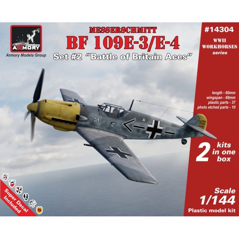 1:144 Сборная модель Самолет  Messerschmitt Me 109Е британские асы - 14304