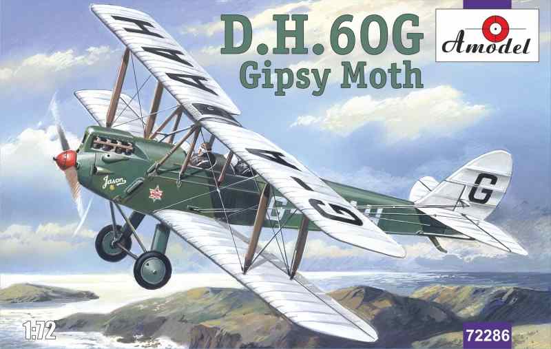1:72 Сборная модель Британский учебно-тренировочный самолет De Havilland DH.60G Gipsy Moth - 72286