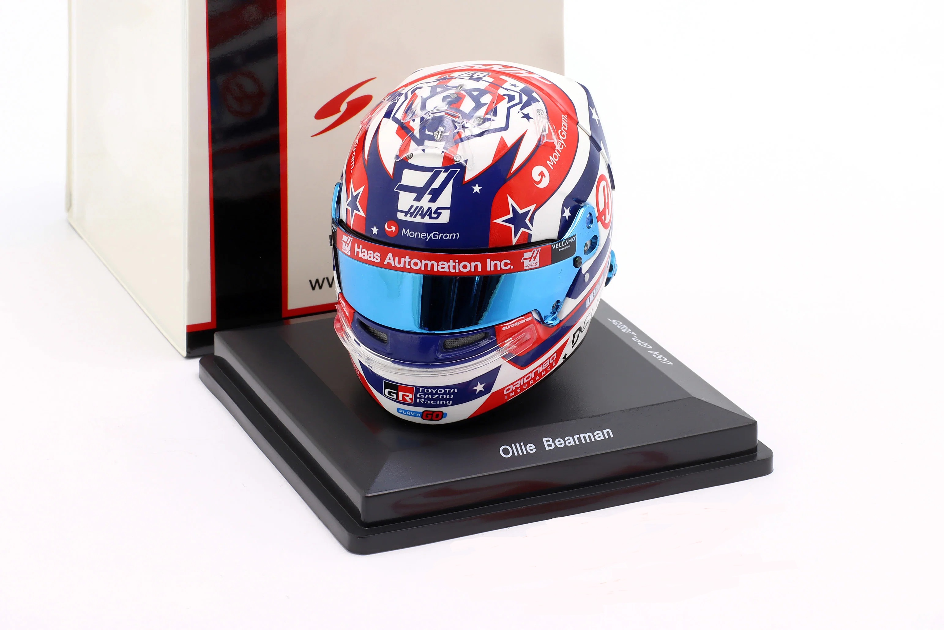 1:5 BELL HELMET TEAM MoneyGram Haas F1 N 87 9th USA GP Oliver Bearman (2025) - 5HF229