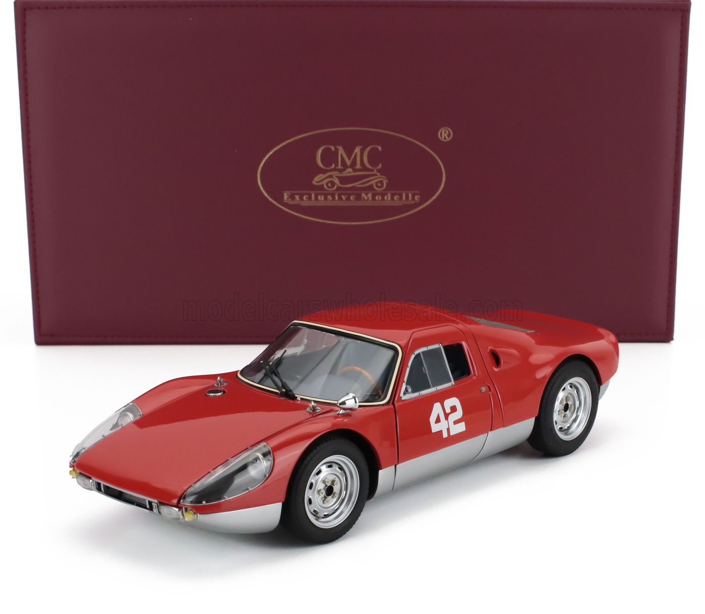 1:18 PORSCHE 904 Carrera Gts Ch.904-043 №42 Pebble Beach Auctions (2017), Red Silver - M234