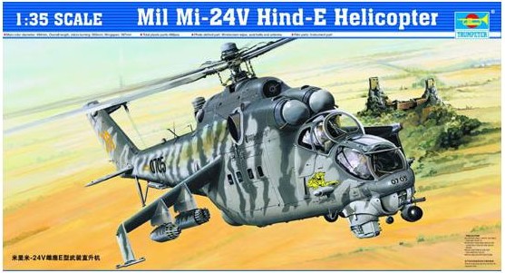 1:35 Сборная модель вертолет Mil Mi-24V Hind-E Helicopter - 05103