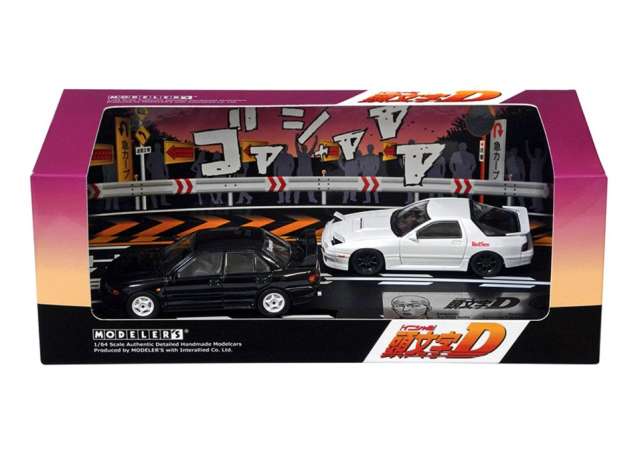 1:64 Initial D Set Vol. 17 Kyoichi Sudo Lancer Evolution III & Ryosuke Takahashi RX-7 (FC3S), black / white - MD64217