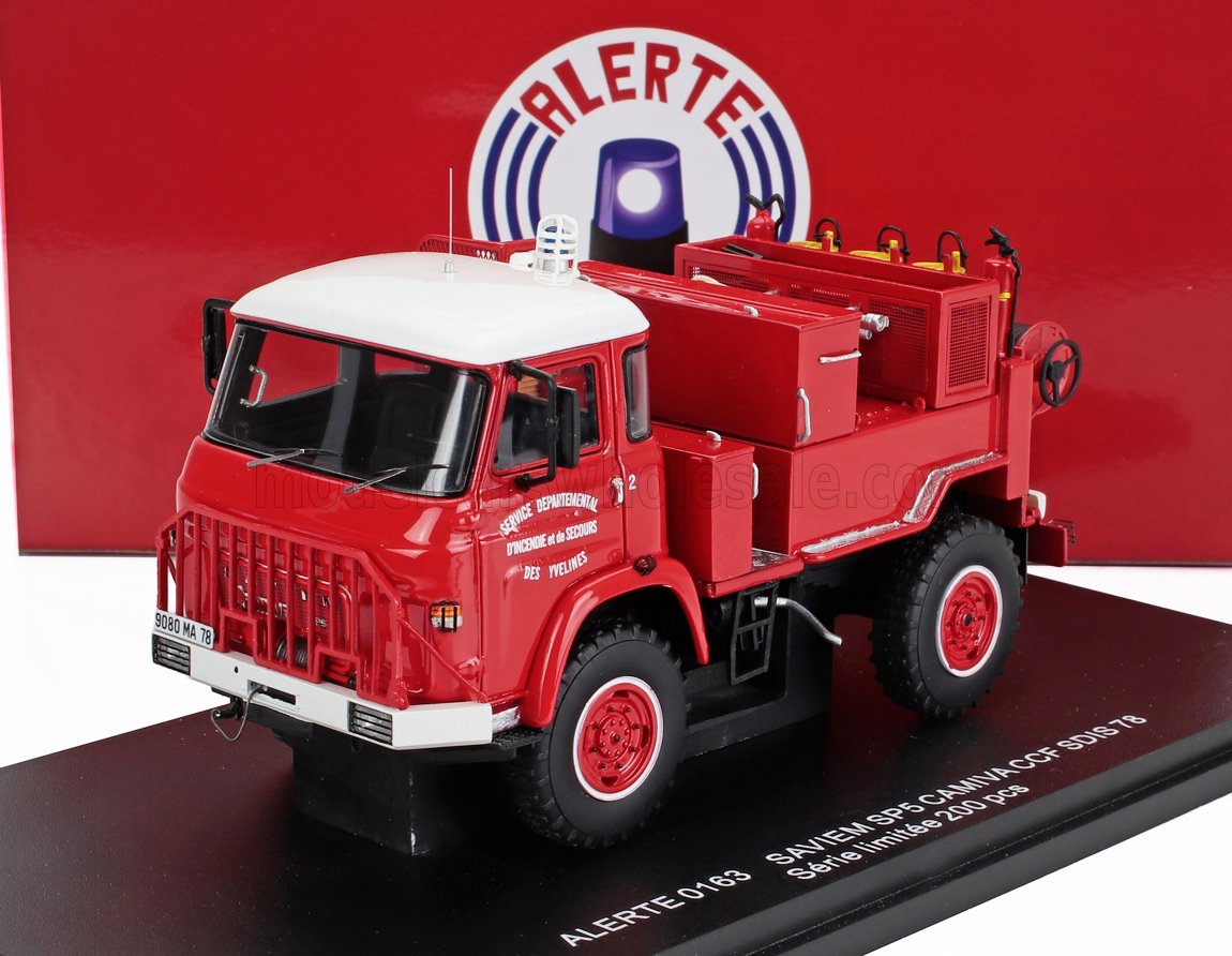 1:43 SAVIEM Sm5 Camiva Tanker Truck Ccf Sdis 78 Sapeurs Pompiers (1976), Red White - ALERTE0163