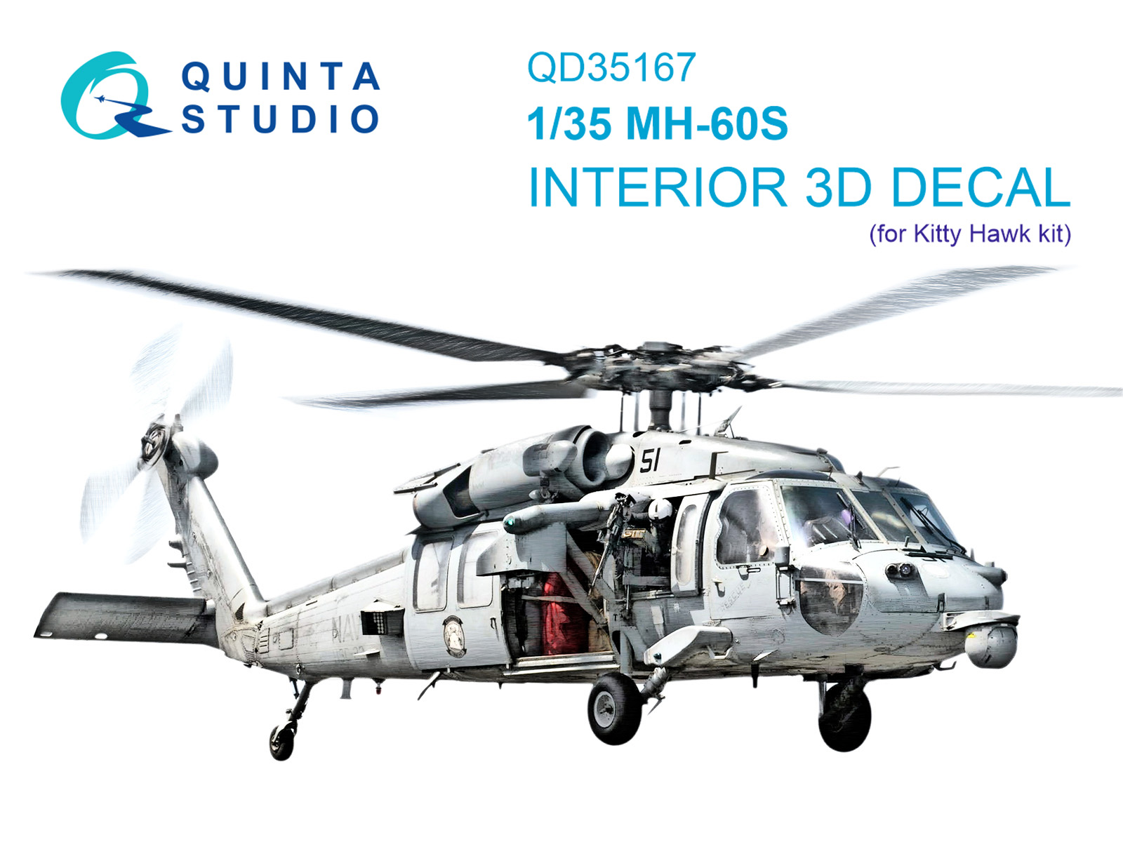 1:35 3D Декаль интерьера кабины МН-60S Knighthawk (Kitty Hawk) - QD35167