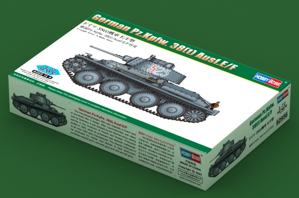 1:72 Сборная модель немецкий лёгкий танк PzKpfw 38(t) Ausf.E/F. - 82956