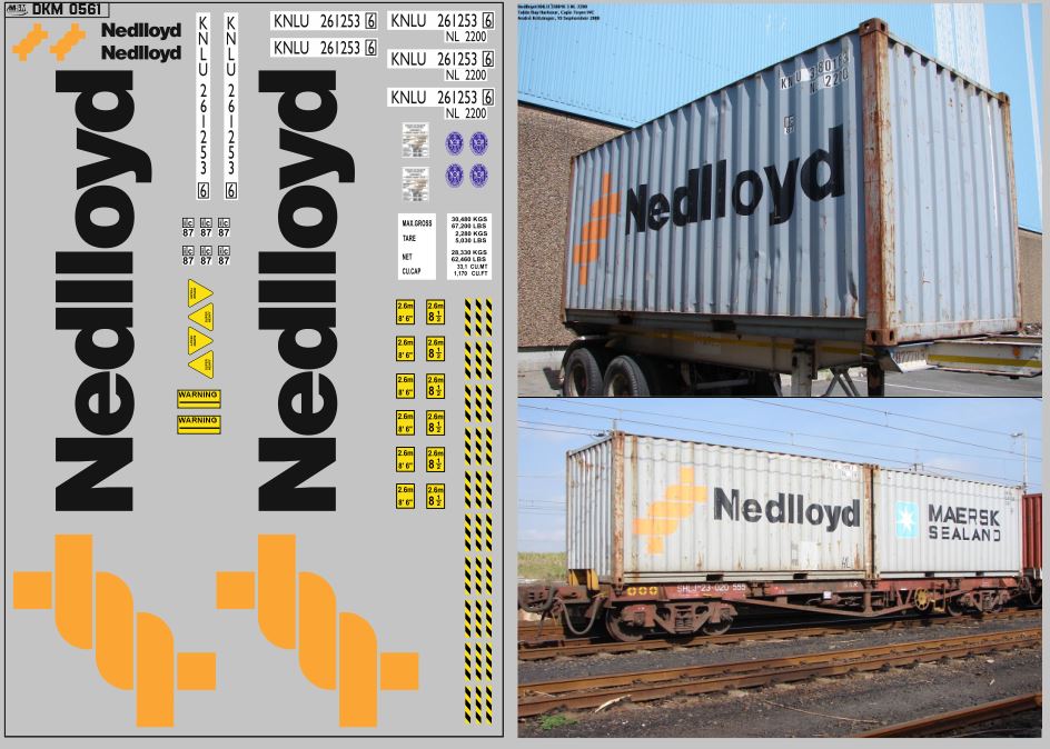 1:43 Набор декалей Контейнеры Nedlloyd (100х140) - DKM0561