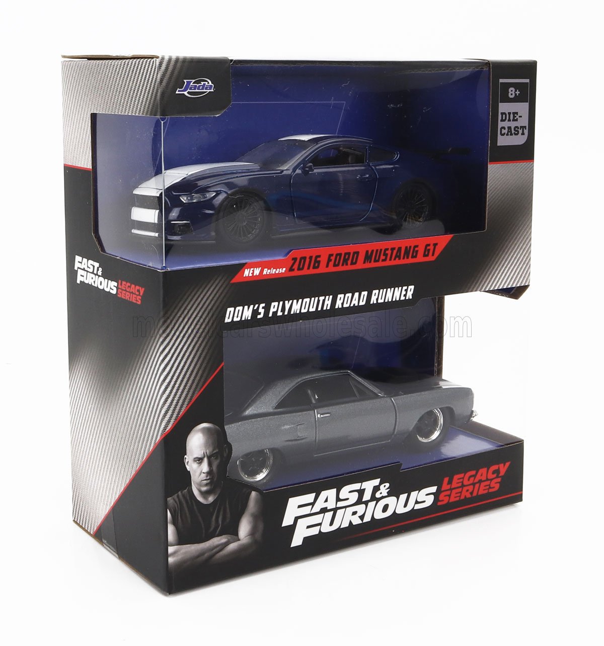 1:32 FORD Set 2x Fast & Furious - Mustang Gt Coupe (2016) - PLYMOUTH Road Runner (1970), Blue Grey - 253202018-34255