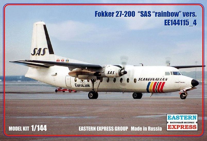 1:144 Сборная модель Пассажирский самолет Fokker F-27-200 (SAS) - 144115-4