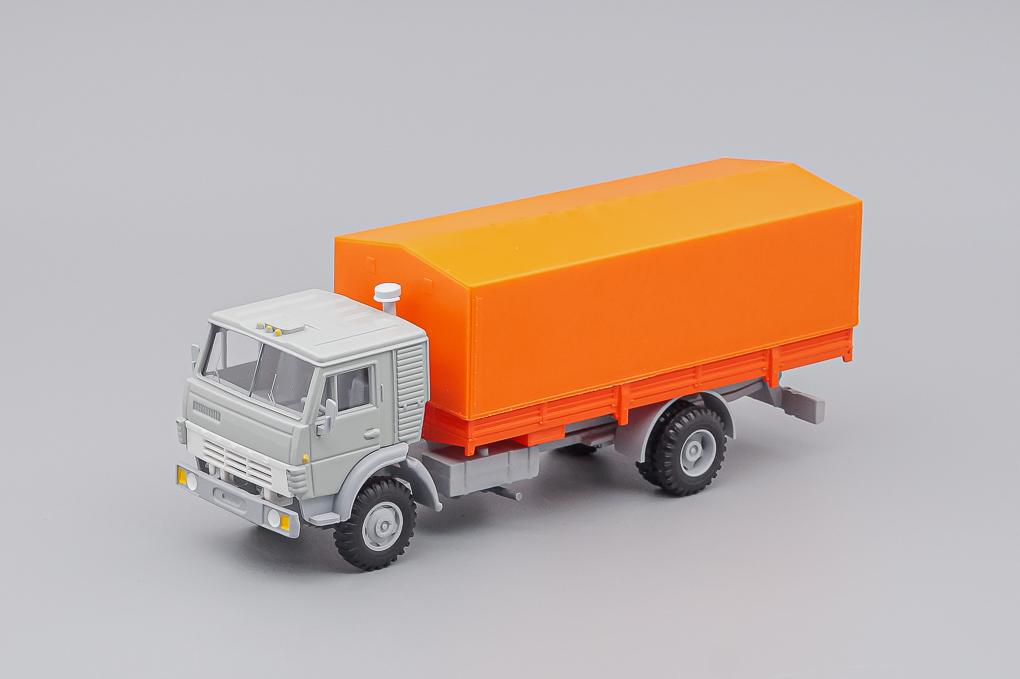 1:43 Камский 5325 бортовой с тентом, серый / оранжевый - ELK-1095