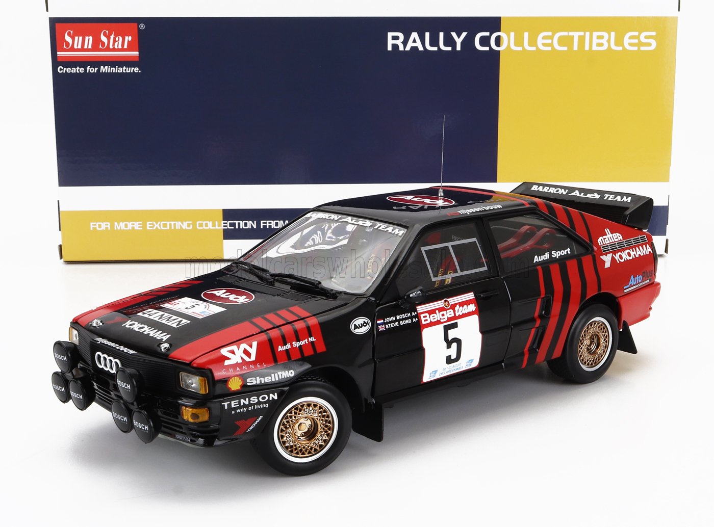 1:18 AUDI Quattro A2 №5 4th Rally Circuit Des Ardennes (1986) John Bosch - Steve Bond, Black Red - 4257