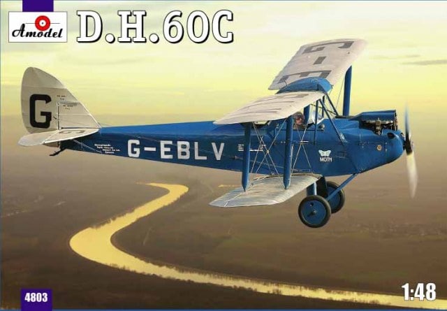 1:48 Сборная модель Британский учебно-тренировочный самолет De Havilland DH.60C Moth - 4803