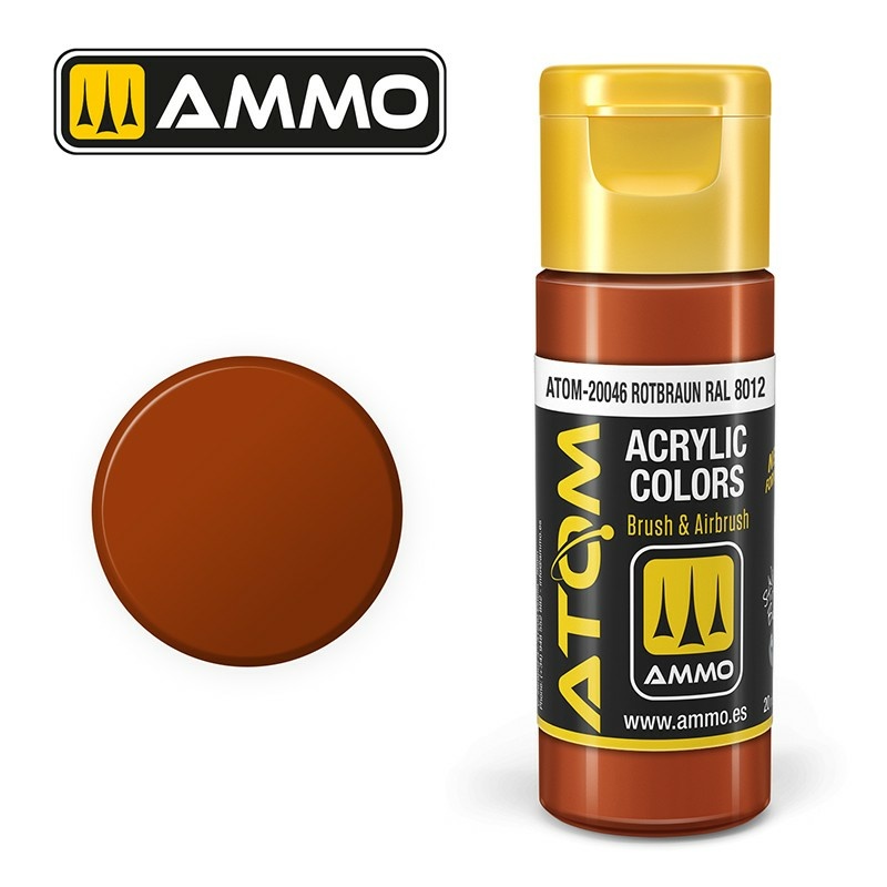 Краска акриловая  ATOM COLOR Красно-коричневый RAL 8012 / Rotbraun RAL 8012 - ATOM20046