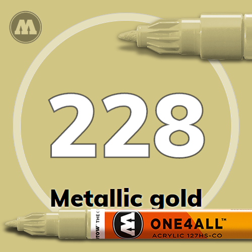 Маркер MOLOTOW ONE4ALL 127HS-CO METALLIC 228 Золото 1,5 мм - 127506