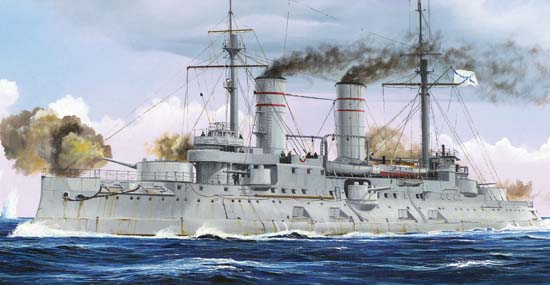 1:350 Сборная модель Корабль Russian Navy Tsesarevich Battleship 1917 - 05337