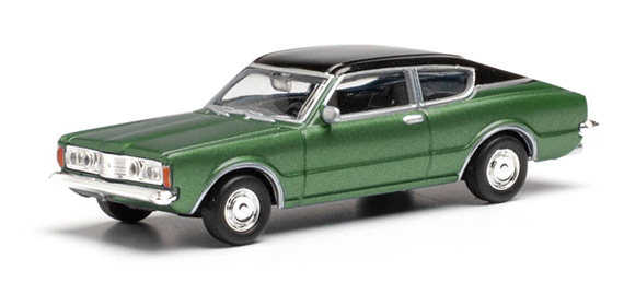 1:87 FORD Taunus (TC '71) 1600 Coupé, darkgreenmetallic / flatblack - 033398-002
