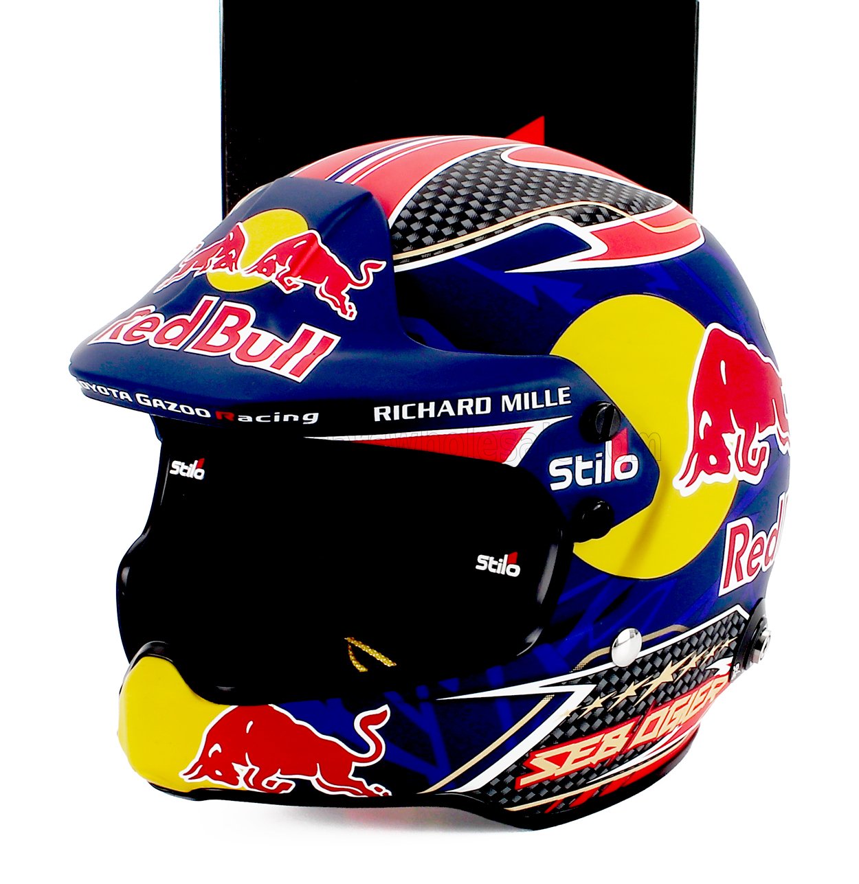 1:2 STILO Casco Helmet Sebastian Ogier World Champion Team Toyota Yaris Wrc Gazoo Racing Wrt Rally Season (2021), Blue Red Yellow - MH2101