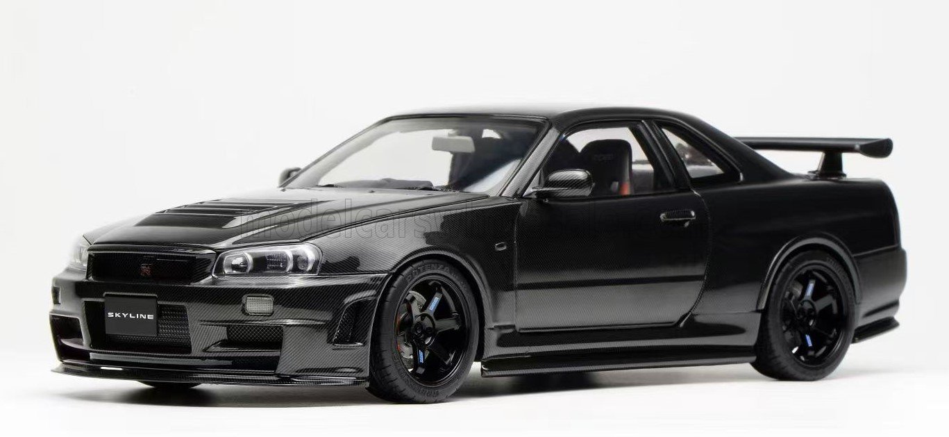 1:18 NISSAN Skyline GT-R (R34) Coupe Full Carbon Fibre Version (1999), black - M83413