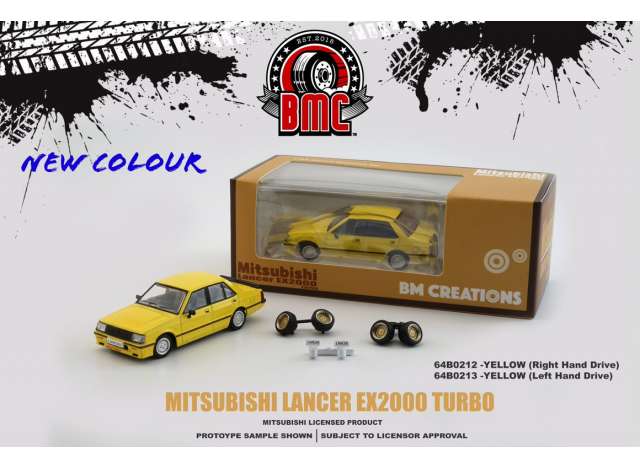 1:64 MITSUBISHI Lancer EX2000 Turbo, yellow - BM64B0213lhd