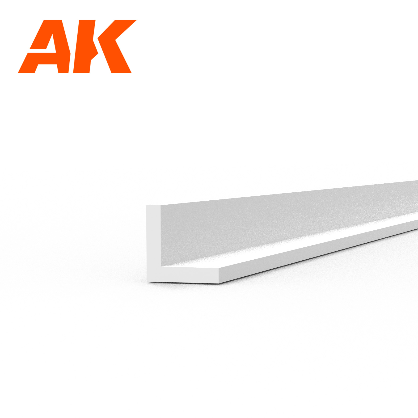 Непрозрачный белый полистироловый уголок (1.5 x 1.5 x 350mm) / Angle STYRENE STRIP - AK6559