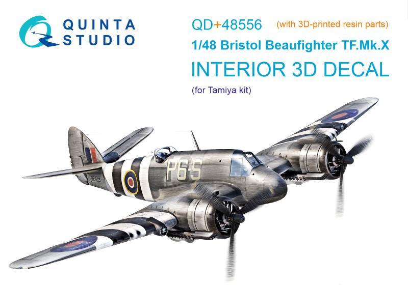 1:48 3D Декаль интерьера кабины Bristol Beaufighter TF.Mk.X (Tamiya) (с 3D-печатными деталями) - QD+48556