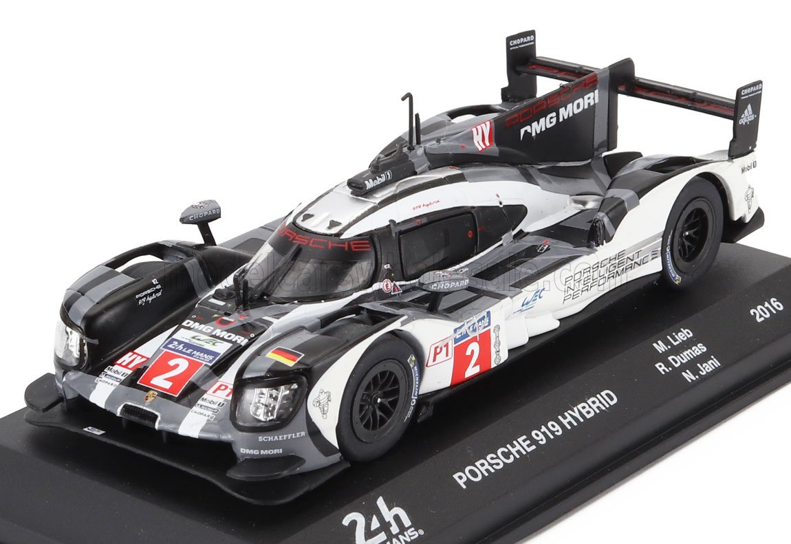 1:43 PORSCHE 919 Hybrid 2.0l Turbo Team Porsche №2 Winner 24h Le Mans (2016) Romain Dumas - Neel Jani - Marc Lieb, Black White - MW1ALA0052