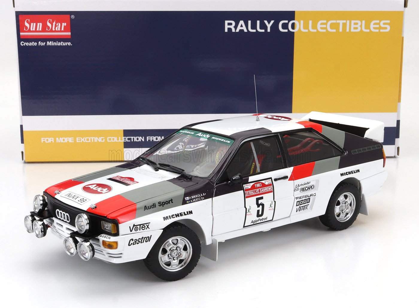 1:18 AUDI Quattro A2 №5 Rally Sanremo (1983) Hannu Mikkola - Arne Hertz, White Brown Red - 4256