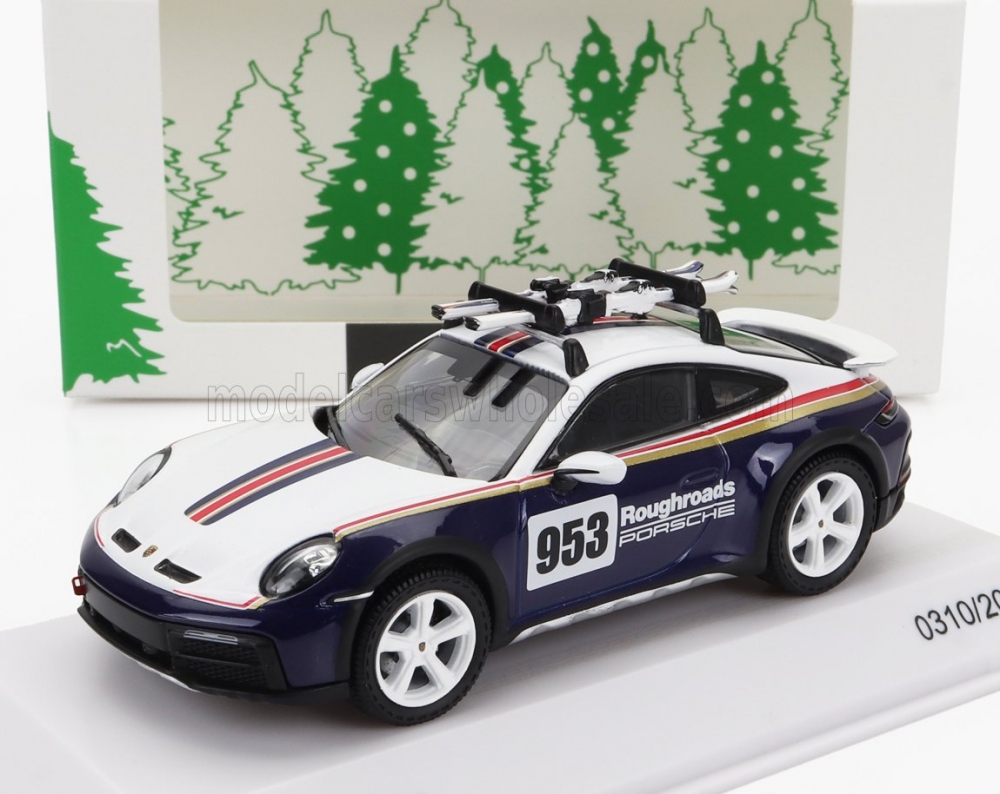 1:43 PORSCHE 911 992 №953 Rally Dakar Roughroads With Ski (2023), White Blue - WAP0200040RSKI