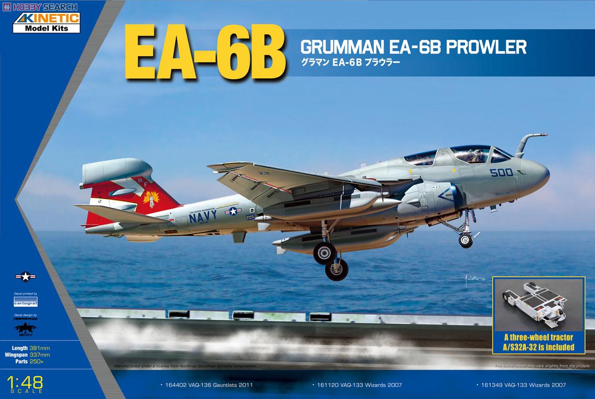 1:48 Сборная модель EA-6B Prowler (Новые Крылья) с трехколесным тягачом - K48044