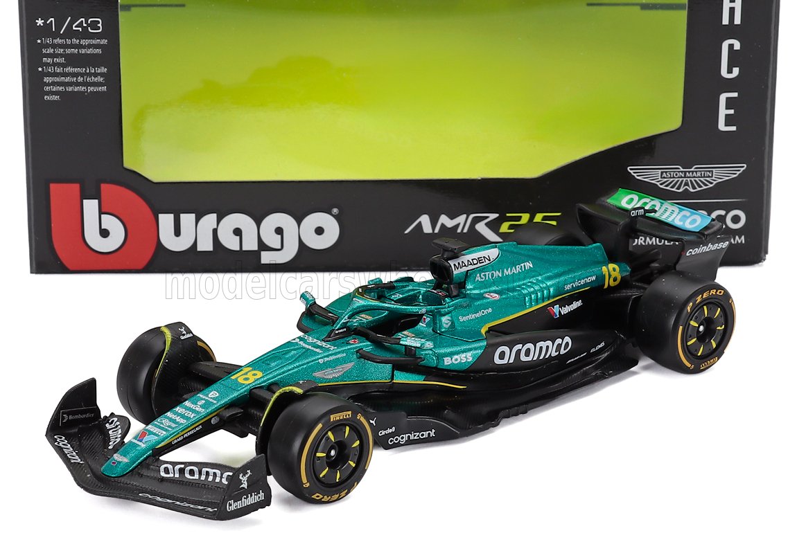 1:43 ASTON MARTIN F1  Amr25 Team Aramco Cognizant №18 Season (2025) Lance Stroll, Green Black - 18-38250-S
