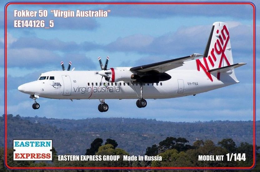 1:144 Сборная модель Пассажирский самолет Fokker F-50 (Virgin Australia) - 144126-5