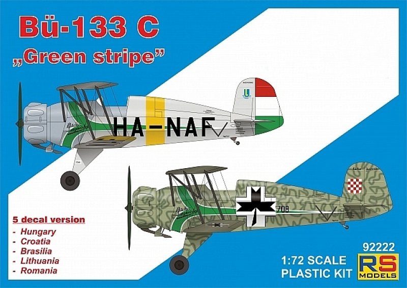 1:72 Сборная модель Bucker 133 C 'Green stripe' - 92222