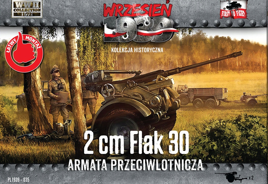 1:72 Сборная модель Немецкие зенитные 20-мм орудия Flak 30 (2 орудия). - FTF035
