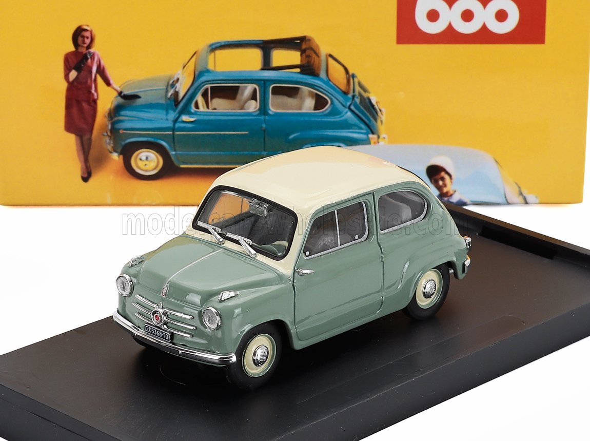 1:43 FIAT 600 Berlina 1-series (1955), Verde Chiaro - Green Ivory - R247-07B