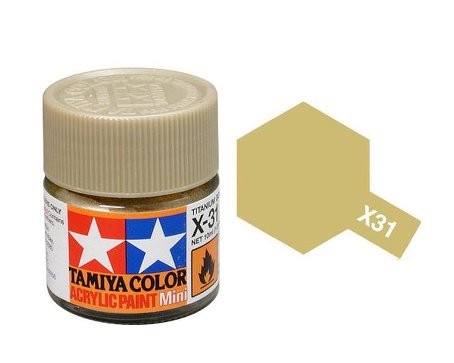 X-31 Titanium Gold (краска акриловая, глянцевый титан золотистый, 10 мл. - 81531