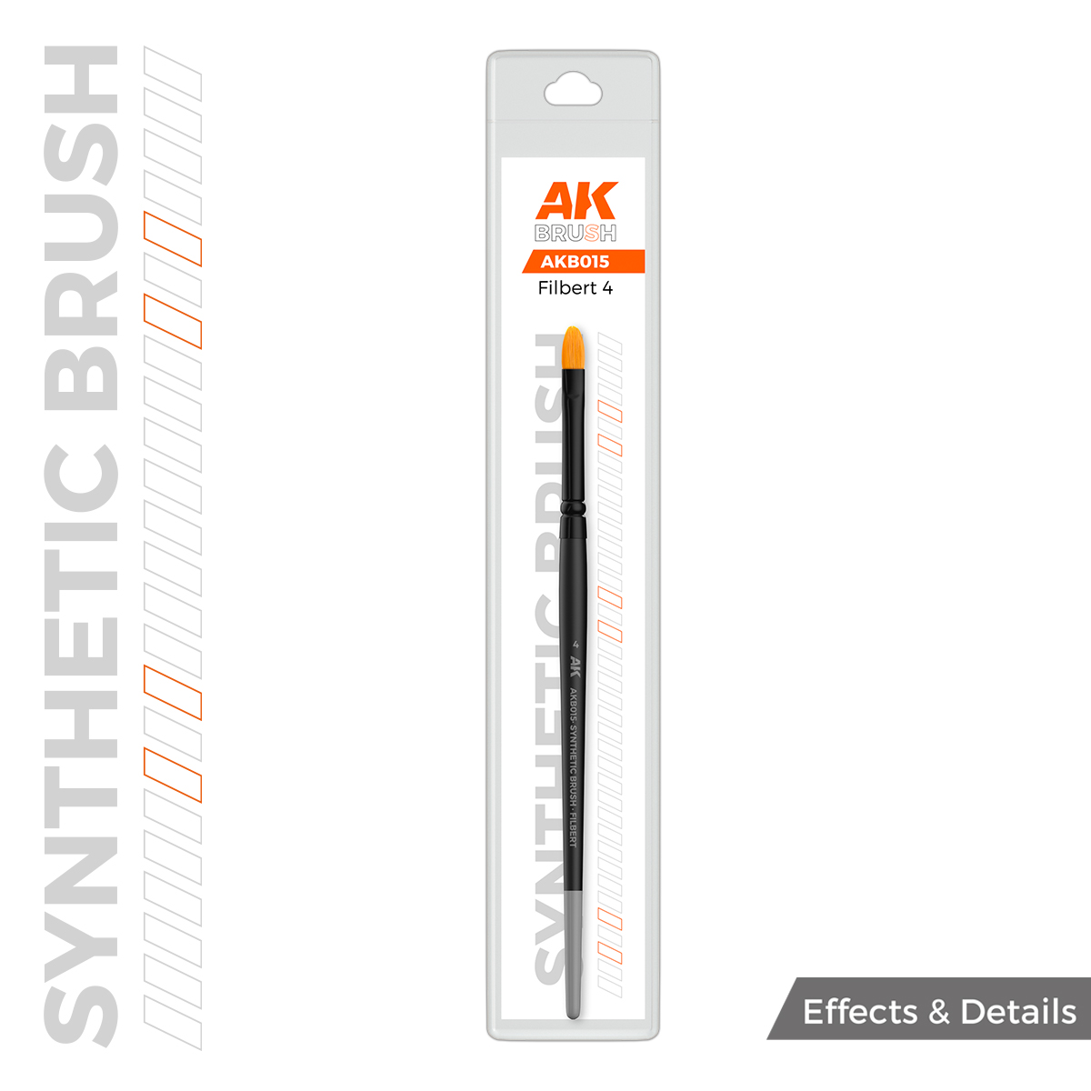 Синтетическая кисть - Фундук 4 / AK SYNTHETIC BRUSH – FILBERT 4 - AKB015