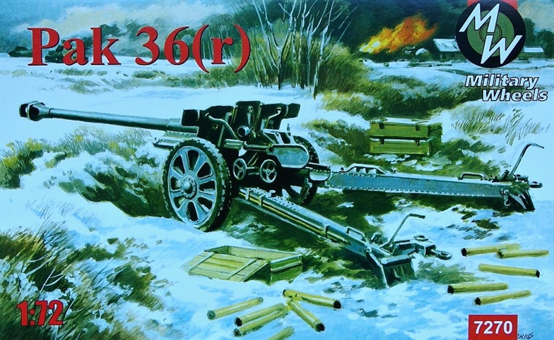 1:72 Сборная модель Немецкое 76-mm противотанковое орудие Pak-36(r) - 7270