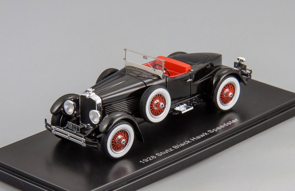 1:43 STUTZ Blackhawk Boattail roadster open roof (1928), black - EMUS43005A