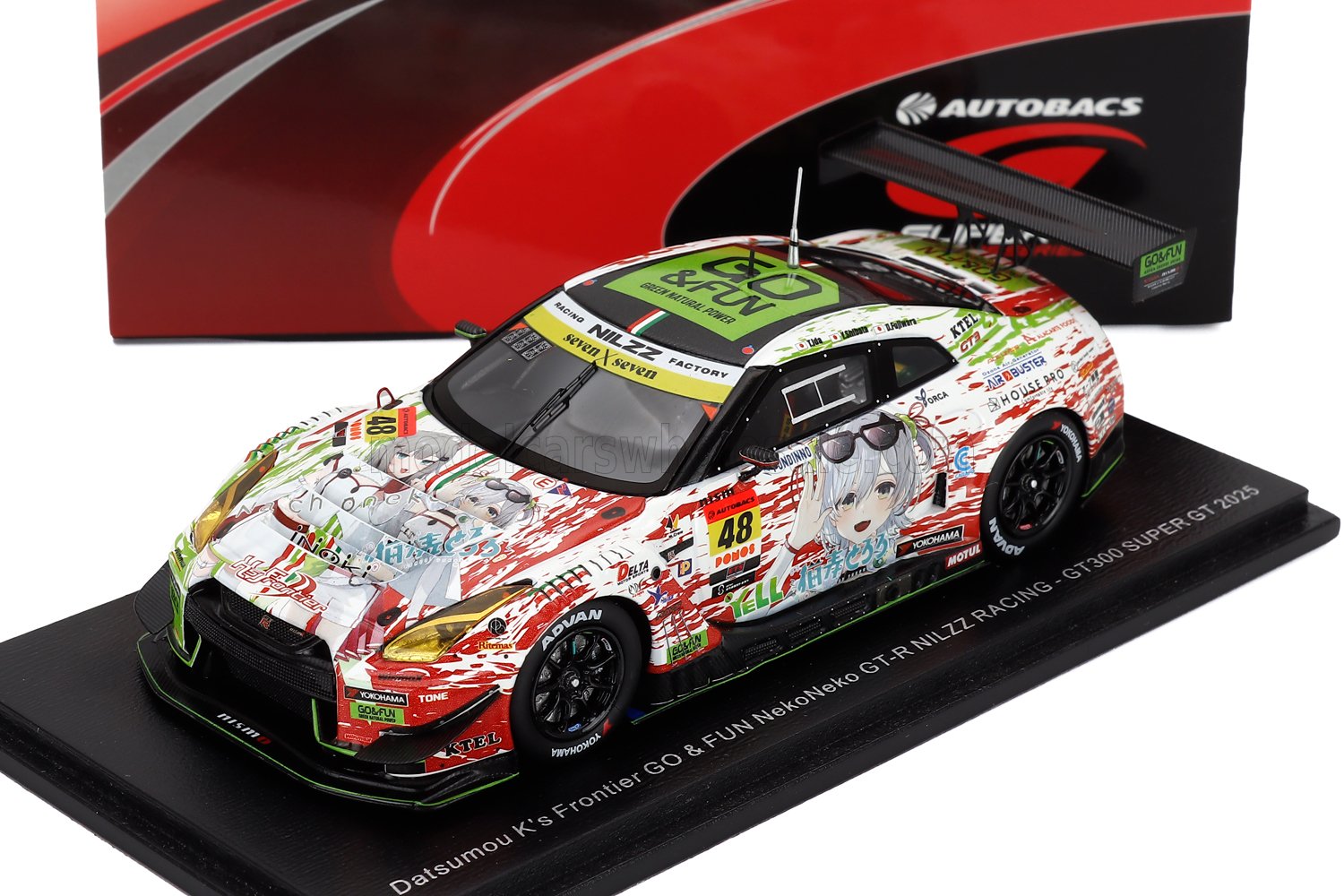 1:43 NISSAN Gt-r Nismo Gt3 Team Nilzz Racing №48 Gt300 Class Super Gt (2025) Taiyo Ida - Yusaku Shibata, White Red Green - 43SGT25048