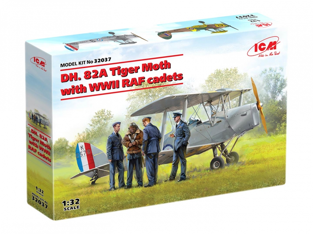 1:32 Сборная модель DH. 82А Tiger Moth с кадетами RAF - 32037