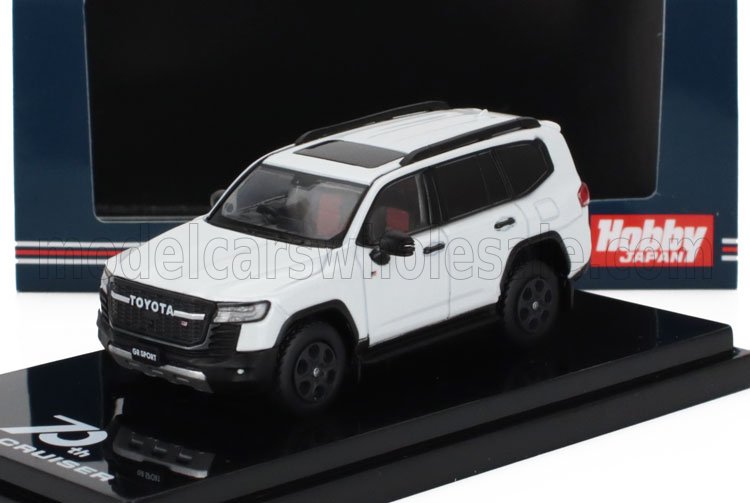 1:64 TOYOTA Land Cruiser (ja300w) Gr Sport (2023) - Black Red Interior, White Pearl Met - HJ641050BWR
