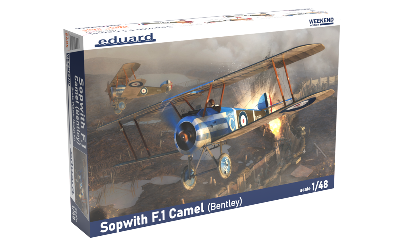 1:48 Сборная модель истребитель Sopwith F.1 Camel с двигателем Bentley BR.1 версия Weekend - 8485