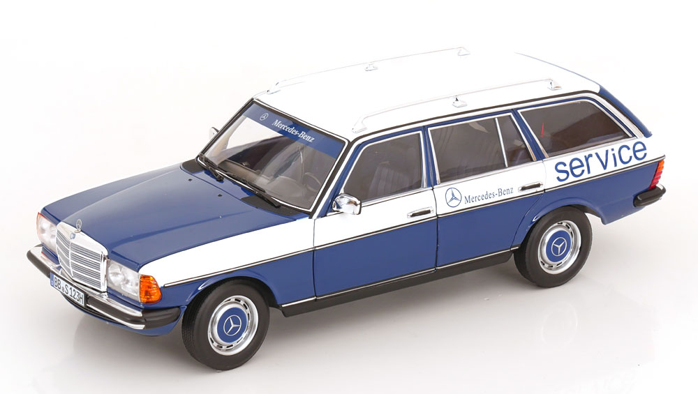 1:18 MERCEDES-BENZ 200 T-Modell (S123) Service (1980), blue/white - B66040720