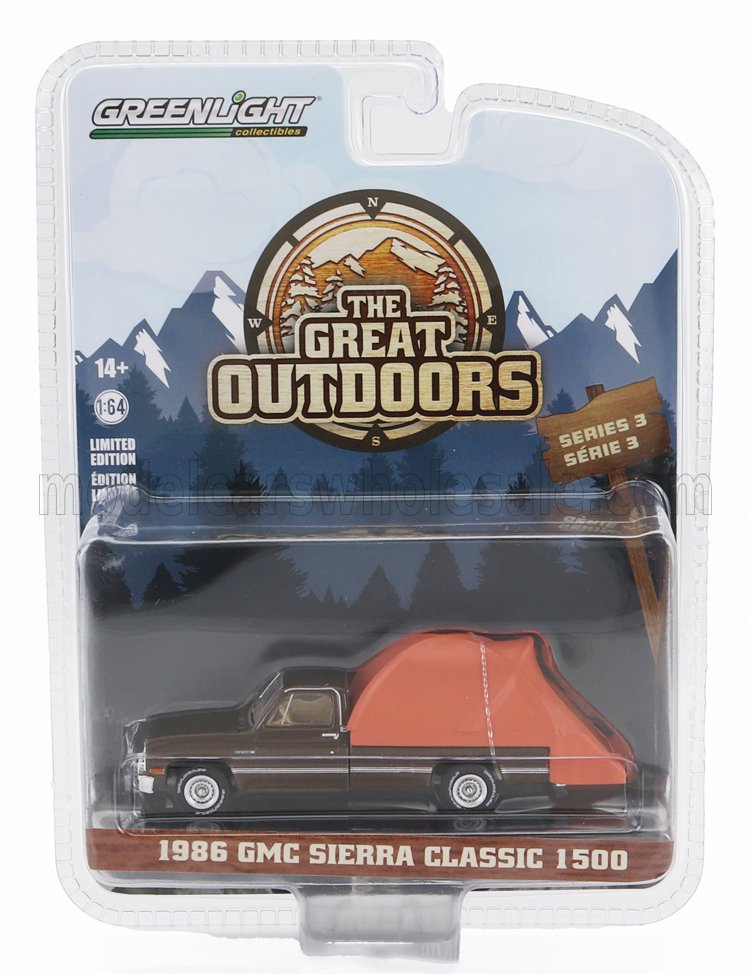 1:64 GMC Sierra Classic 1500 Pick-up Camper (1986), Brown - 38050D