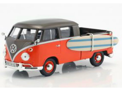 1:24 VOLKSWAGEN Type 2 (T1) Pickup с серфом, grey / orange - 79560