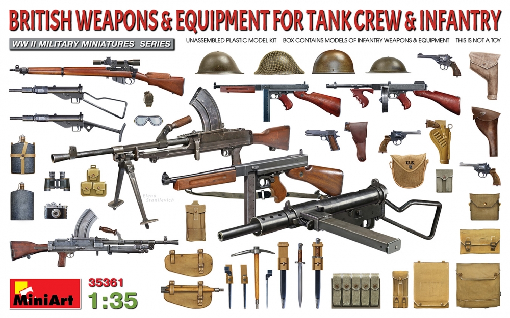 1:35 Сборная модель BRITISH WEAPONS & EQUIPMENT FOR TANK CREW & INFANTRY - 35361