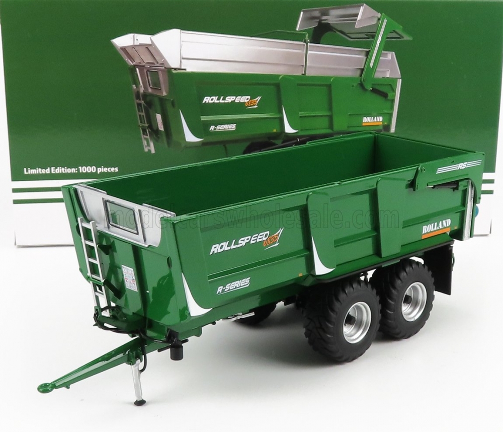 1:32 ROLLAND Rollspeed 6835 Trailer For Tractor (2014), Green - UH6392