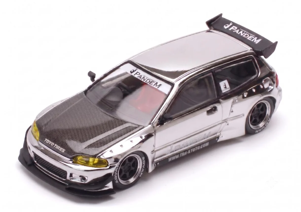 1:64 HONDA Civic Pandem EG6 *Tokyo Station Exclusives*, silver chrome - PRT006